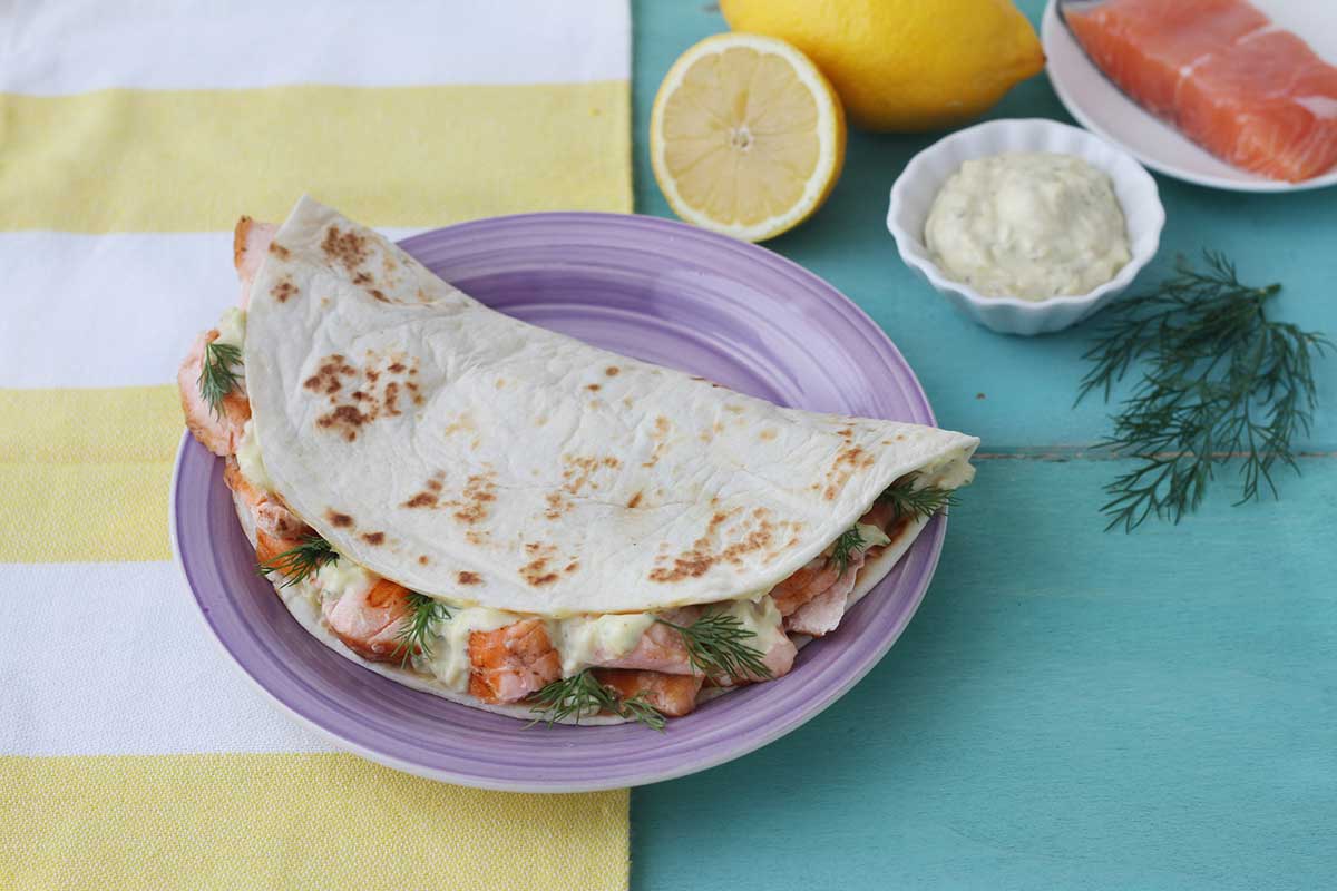 Piadina Sfogliatissima all’olio extravergine di oliva in salsa tartara